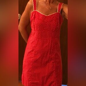 Faded Glory red with white dots summer dress